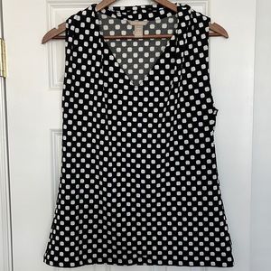 Banana Republic Sleeveless Top in Black w/White Squares - Size Petite Small